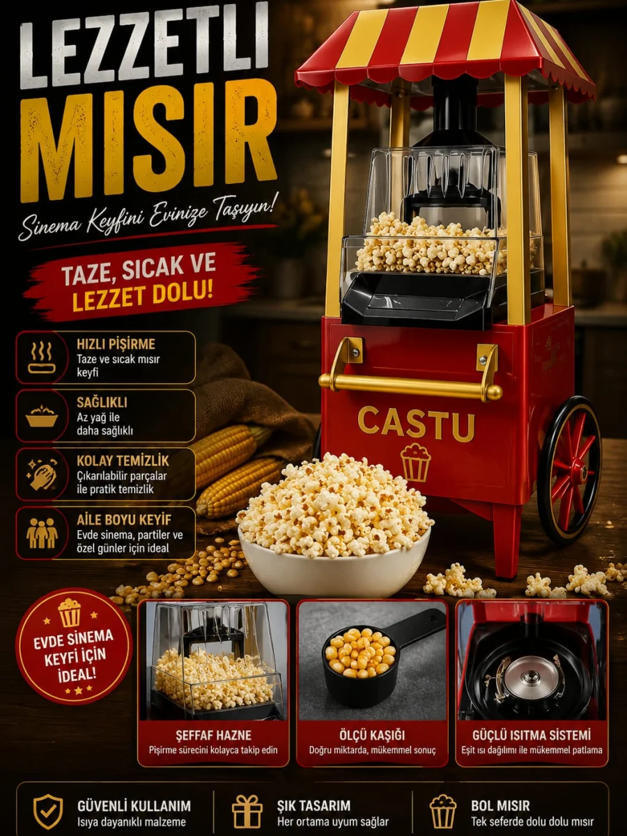 CASTU MISIR PATLATMA MAKİNESİ