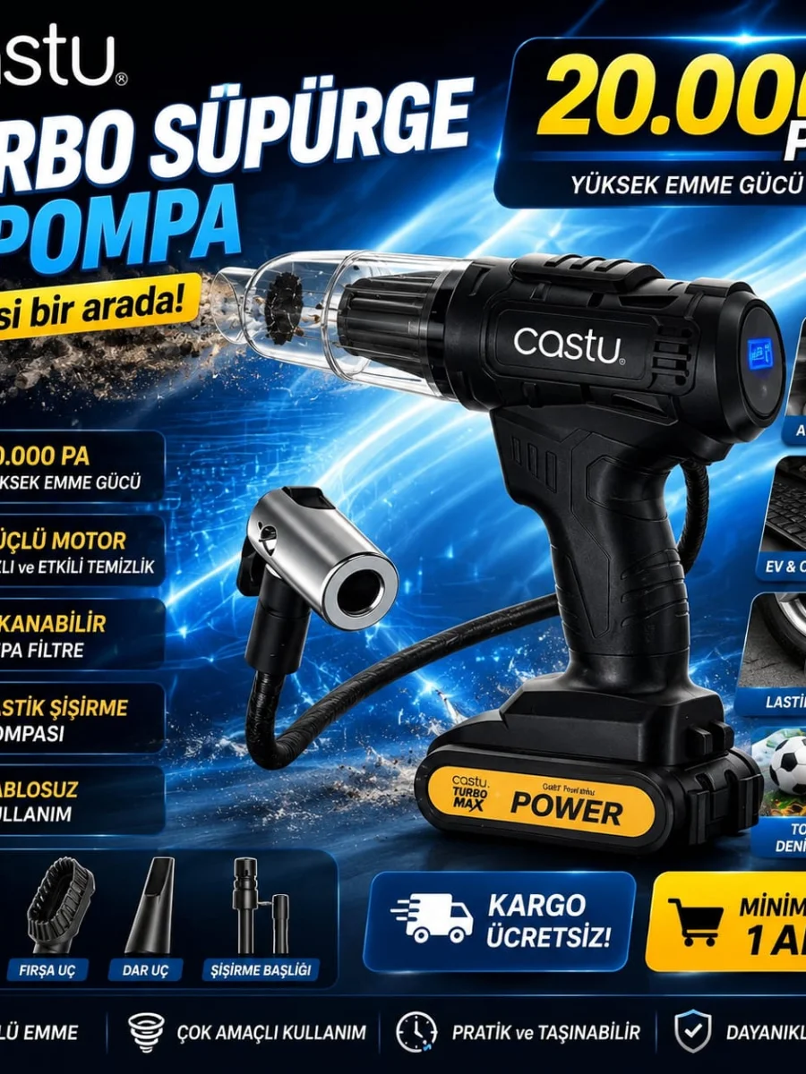 CASTU TURBO SÜPÜRGE  LASTİK ŞİŞİRME